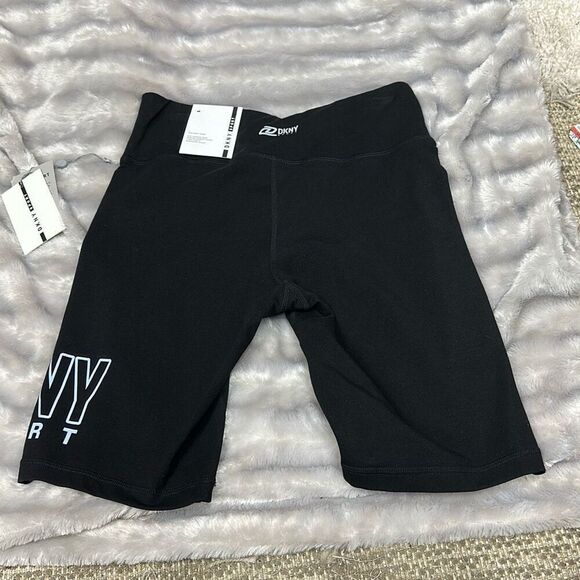 DKNY Women S High Waist Bike Shorts Black‎ Size Small - Picture 3 of 3